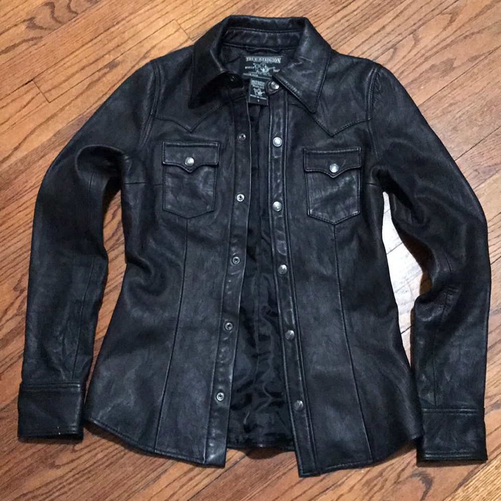 True Religion 100% Lamb Skin shirt